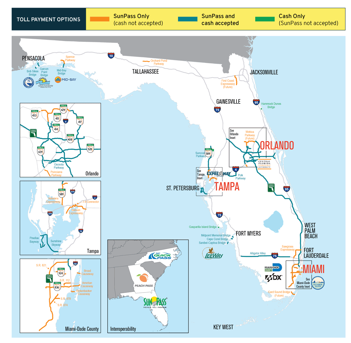 Florida toll map