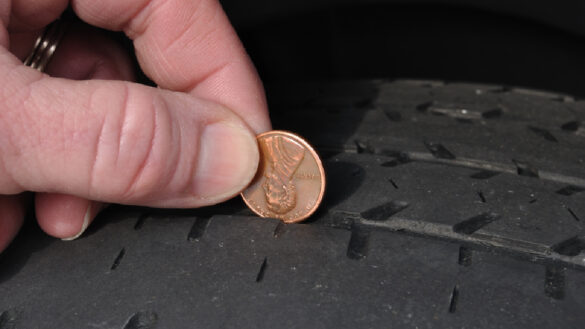 check tires on rental car
