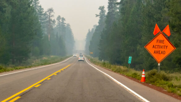wildfire while driving